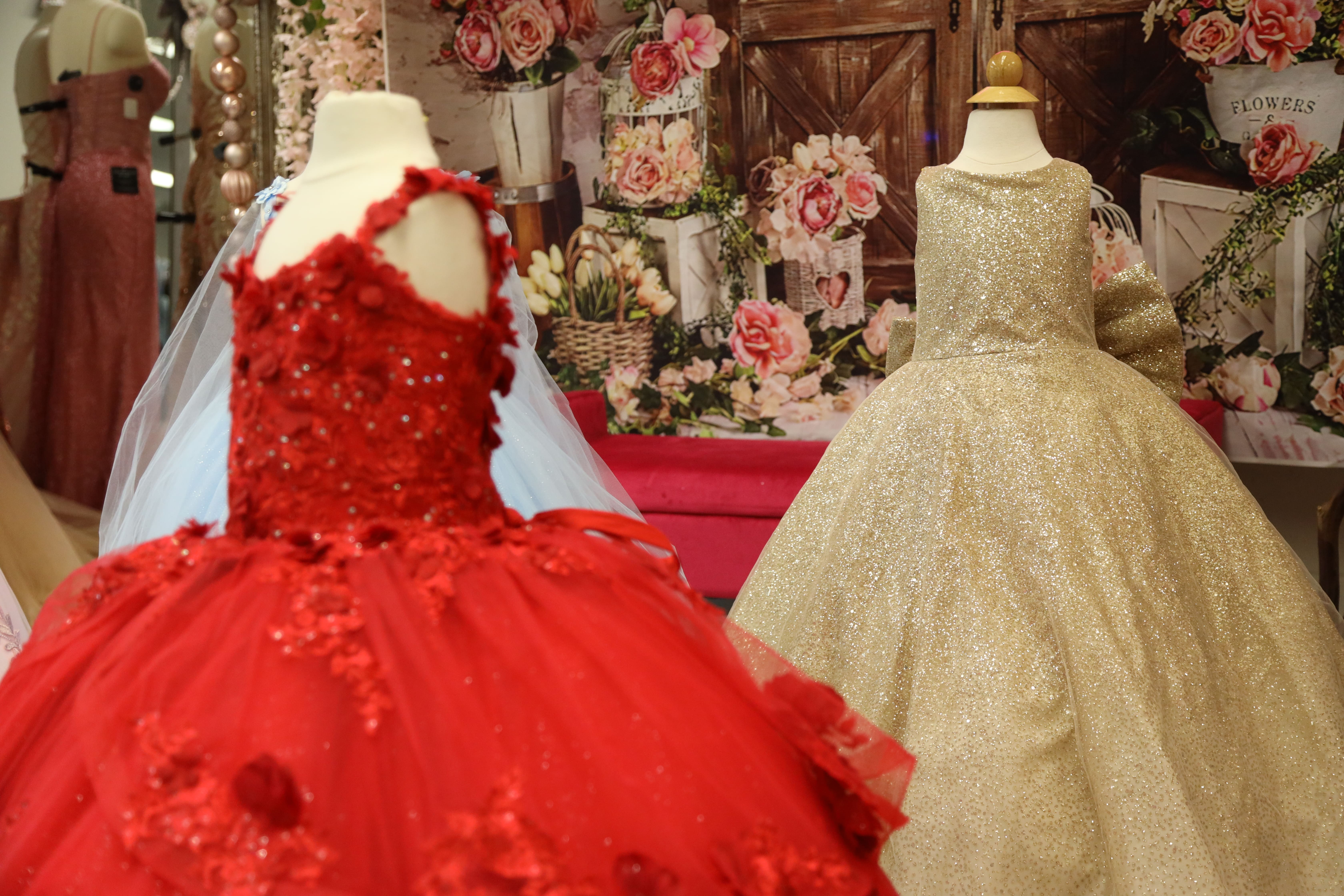 white christmas dresses Fiesta Gowns 56461 - Floral Appliqued Quinceanera Dress 4 / Sky/Sky main image 0